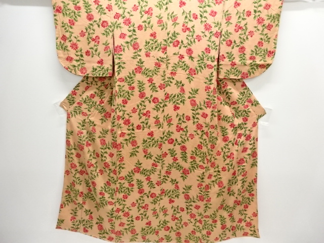 JAPANESE KIMONO / ANTIQUE KIMONO / TAISHO ROMAN STYLE / SILK / MON KINSHA / FLORAL PLANTS